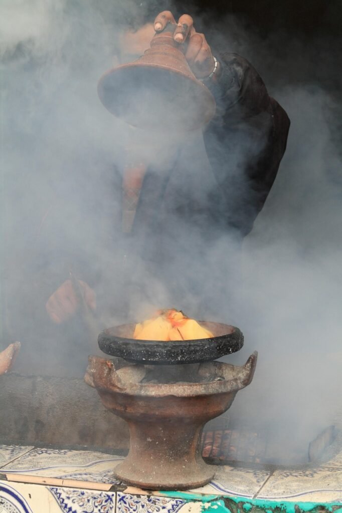 morocco, lunch, cooking, tajine, smoke, cook, tiles, arabic, meal, lamb food, gray cooking, gray smoke, morocco, tajine, tajine, tajine, tajine, tajine