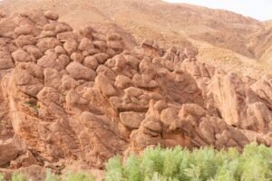 Rock formations at Dades Gorge on the road from Marrakech to Merzouga