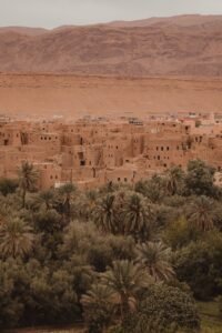 Aerial view of Ait Ben Haddou kasbah in Morocco
