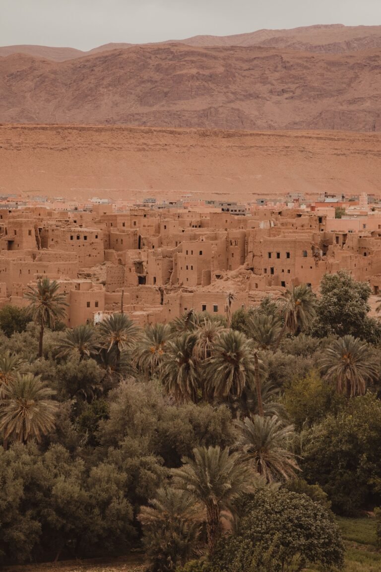 Aerial view of Ait Ben Haddou kasbah in Morocco