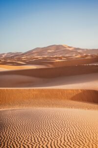 Sahara desert sand dunes in Morocco
