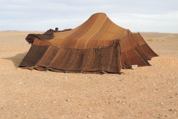 A traditional Berber nomad tent in the Sahara Desert, Morocco